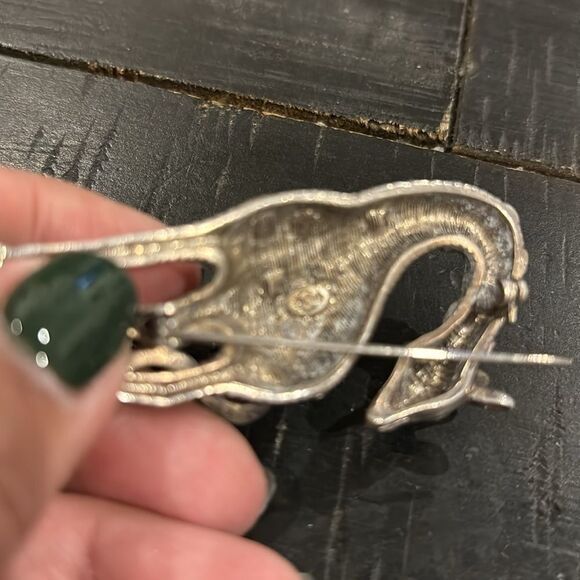 Vintage Premier Designs Signed Silver Rhinestone Giraffe Brooch Jewelry - Picture 4 of 5